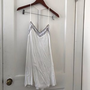 LF White Low Back Detailed Beaded Dress